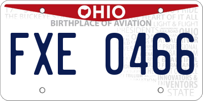OH license plate FXE0466