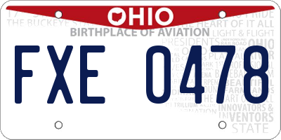OH license plate FXE0478