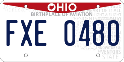 OH license plate FXE0480