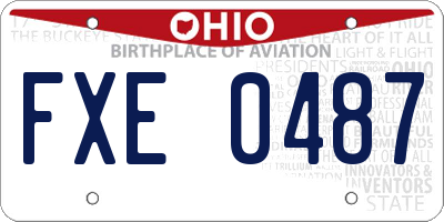 OH license plate FXE0487