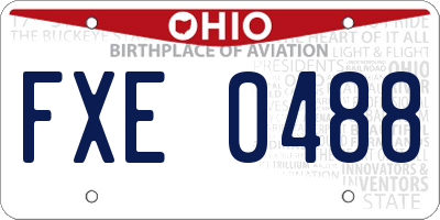 OH license plate FXE0488