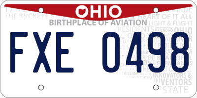 OH license plate FXE0498