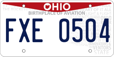 OH license plate FXE0504