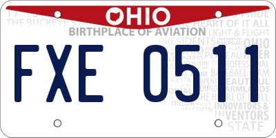 OH license plate FXE0511
