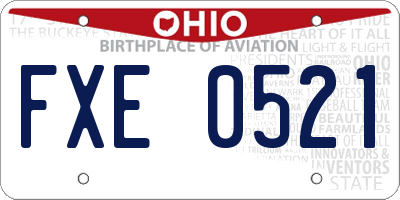 OH license plate FXE0521