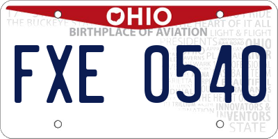 OH license plate FXE0540