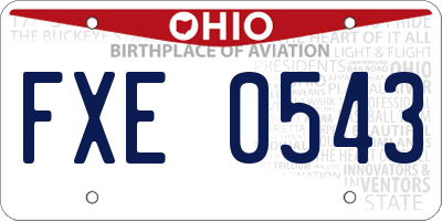 OH license plate FXE0543