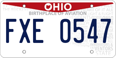 OH license plate FXE0547