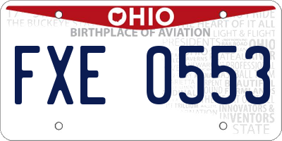 OH license plate FXE0553