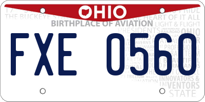 OH license plate FXE0560