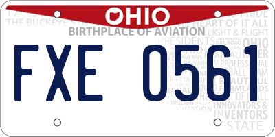 OH license plate FXE0561