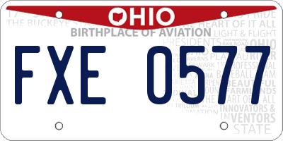 OH license plate FXE0577