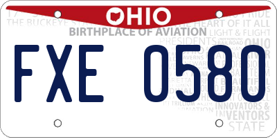 OH license plate FXE0580