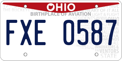 OH license plate FXE0587