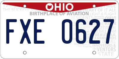 OH license plate FXE0627