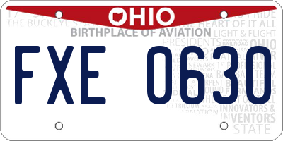 OH license plate FXE0630
