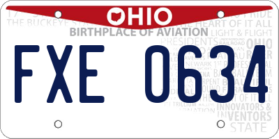 OH license plate FXE0634