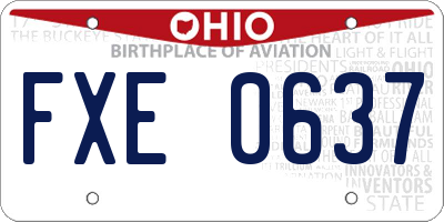 OH license plate FXE0637