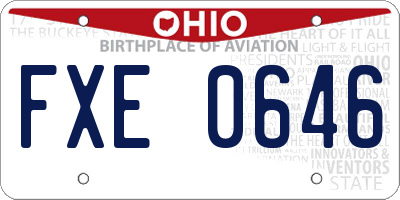 OH license plate FXE0646