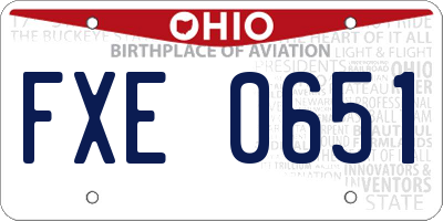 OH license plate FXE0651
