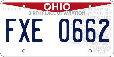 OH license plate FXE0662