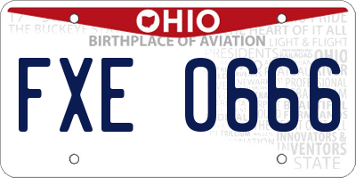 OH license plate FXE0666