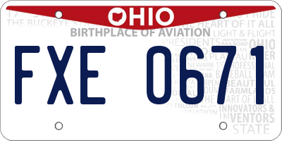 OH license plate FXE0671