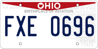 OH license plate FXE0696