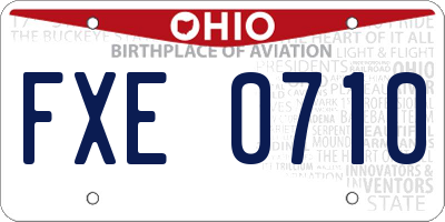 OH license plate FXE0710