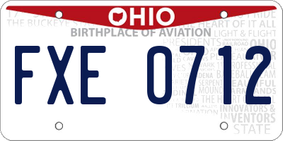 OH license plate FXE0712