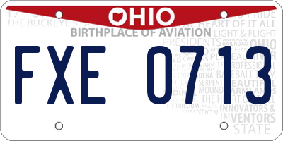 OH license plate FXE0713