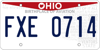 OH license plate FXE0714