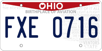 OH license plate FXE0716