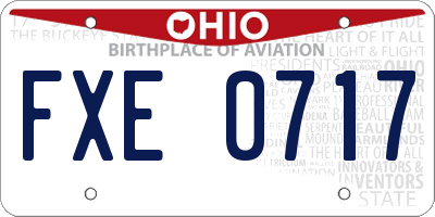OH license plate FXE0717