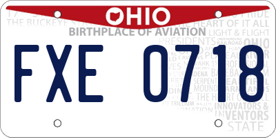OH license plate FXE0718