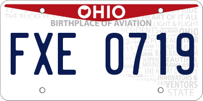 OH license plate FXE0719