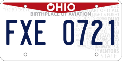 OH license plate FXE0721