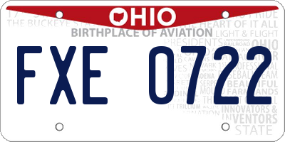 OH license plate FXE0722