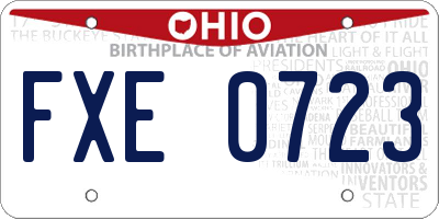OH license plate FXE0723