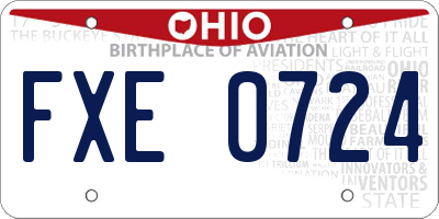OH license plate FXE0724