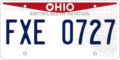 OH license plate FXE0727