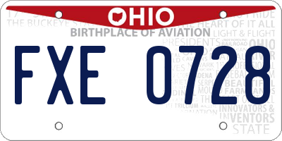 OH license plate FXE0728