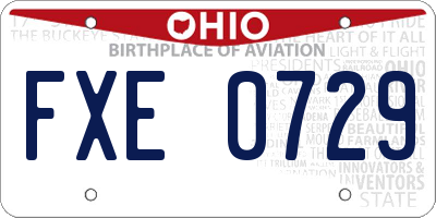 OH license plate FXE0729
