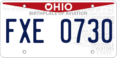 OH license plate FXE0730