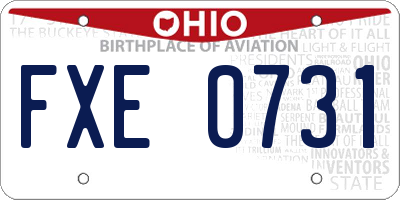 OH license plate FXE0731
