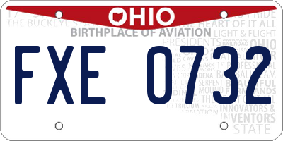 OH license plate FXE0732
