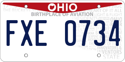 OH license plate FXE0734