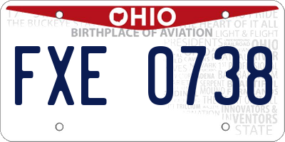 OH license plate FXE0738