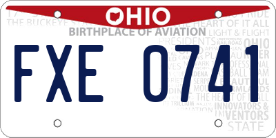 OH license plate FXE0741