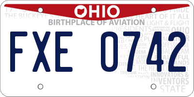 OH license plate FXE0742